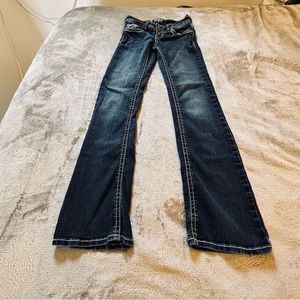 Wallflower double button jeans dark blue bootcut Size 0 or 27 waist